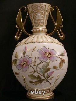 1800's Art Nouveau Austrian Carlsbad Porcelain Pottery Urn Flower Gold Gilt Vase