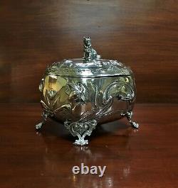 1860-80s Vienna, Austria 950 Silver Sugar Box With Key 487g