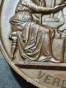 1873 Vienna World's Fair Art Nouveau Austrian bronze medal Franz Joseph
