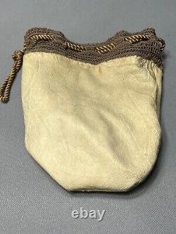 1890 Austrian Beaded Glass Micro Beads Beaded Drawstring Reticule Purse Handbag