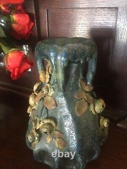 1897-1898 EDDA Series Austrian Amphora. Well Marked. Dripping Form With Roses