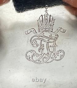 1904 Austrian Kaiser Franz Joseph 1 Monogram Silver Presentation Cigarette Case