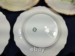 8 Antique Yellow Wild Rose Hand Painted OEG Royal Austria 8 Plates Signed 1900s