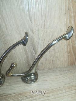 ADOLF LOOS, nickel-plated BRASS Antique Wall Coat HOOKS