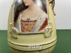 ANTIQUE AUSTRIAN Porcelain Portrait Vase With Dragon Handle