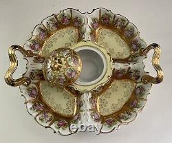 ANTIQUE ROYAL VIENNA Gold Handled Hand-Painted Porcelain Condiment Relish Dish