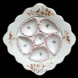 AUSTRIAN Antique MARX & GUTHERZ Porcelain China OYSTER PLATE / Carlsbad