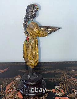 A Fine Quality Antique Cold Painted Austrian Bronze Blackamoor Figurine c1890