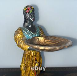 A Fine Quality Antique Cold Painted Austrian Bronze Blackamoor Figurine c1890