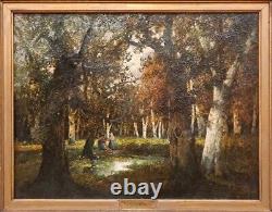Adolf Kaufmann (Austrian, 1848-1916) Original Oil Painting Forest Landscape
