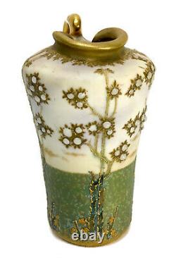 Amphora Austria RSTK Pottery Enameled Jeweled Handled Ewer, circa 1900