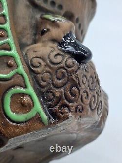 Amphora Duck Bird Planter Austrian Pottery Art Enamel Ceramic c1900 Paul Dachsel