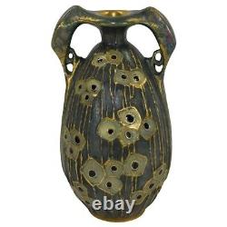 Amphora RSK Art Nouveau Austrian Pottery Floral Handled Vase