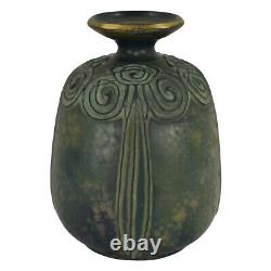 Amphora RSK Art Nouveau Austrian Pottery Linear Relief Metallic Luster Vase