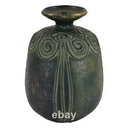 Amphora RSK Art Nouveau Austrian Pottery Linear Relief Metallic Luster Vase