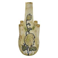 Amphora RSK Austrian Art Pottery Bird Floral Ceramic Gold Tulipiere Vase 3880