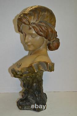 Amphora Style Art Nouveau Bust of a Beautiful Young Woman