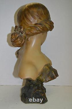 Amphora Style Art Nouveau Bust of a Beautiful Young Woman