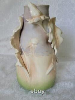 Amphora Teplitz Austria Figural Vase Porcelain Art Nouveau Thistles 9