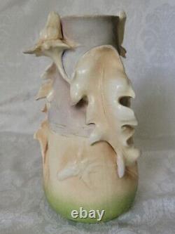 Amphora Teplitz Austria Figural Vase Porcelain Art Nouveau Thistles 9