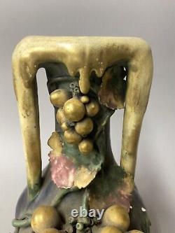 Amphora Vase Austrian Art Pottery 12 1/2 EDDA Riessner, Stellmacher & Kessel