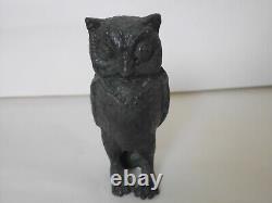 Ancient Antique Austrian Bronze Owl Figurine circa 1880 8cm High Very Rare VGC