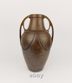 Antique 1910 Art Nouveau Vase / Sport Trophy Austrian Brass Jugendstil von Tirol