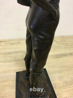 Antique 1920s Original AUSTRIAN Karl P. Kowalczewski Bronze Boy Figurine Marked