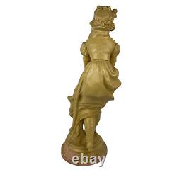 Antique 19th Century Austrian Bernard Bloch Red Ware Figural Majolica Statue