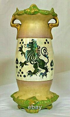 Antique 20s Austrian Porcelain Amphora Vase, Gilded. Art Nouveau/Secession