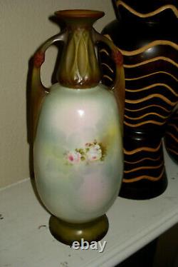 Antique AUSTRIAN, Royal Wettina, v. Beautiful vase/ewer with pastel-colored roses
