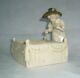 Antique Amphora Austria Young Girl Figurine Garden Scene Planter Or Card Tray