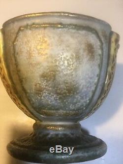 Antique Amphora Works Art Pottery Pedestal Bowl Austria Jugendstil Art Nouveau