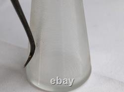 Antique Art Deco Austrian Ribbed Glass SYRUP DECANTER Pewter Duck Bill Lid RARE