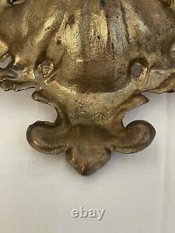 Antique Art Nouveau Austrian Bronze Ormolu Footed Double Lidded Shell Inkwell