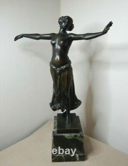 Antique Art Nouveau Austrian Bronze Woman Dancer By Ferdinand Lugerth