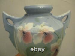 Antique Art Nouveau Bernard Bloch Austrian Hand Painted Orchid Porcelain Vase