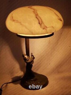 Antique Art Nouveau Deco Peter Tereszczuk Austrian 1895-1925 Bronze Table Lamp