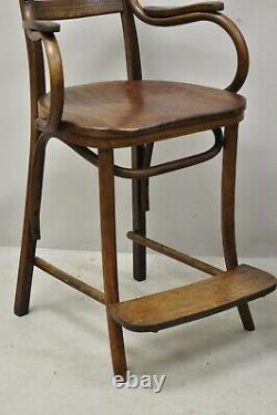 Antique Art Nouveau Thonet Style Austrian Bentwood Counter Stool Chairs a Pair