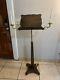 Antique Art Wood Music Stand With Candle Holders