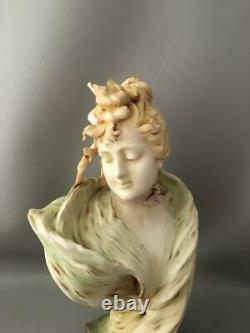 Antique Austria Art Nouveau Rstk Turn Teplitz Bohemia Porcelain Large Lady Bust