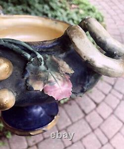 Antique Austrian Art Nouveau Four Handled Amphora Pottery Vase circa 1900