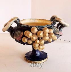 Antique Austrian Art Nouveau Four Handled Amphora Pottery Vase circa 1900