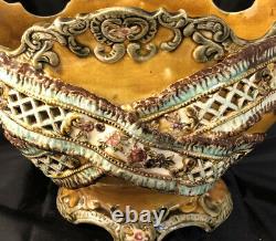 Antique Austrian Art Nouveau Palissy Vase c. 1880+ #bES