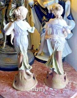 Antique Austrian Art Nouveau Porcelain Figurine Couple