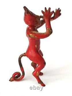 Antique-Austrian Cold Painted Small Bronze Figurine Of The Devil-Bergmann-C1900