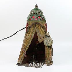 Antique Austrian F. Bergman Cold Painted Bronze Figural table Lamp Arabian Tent
