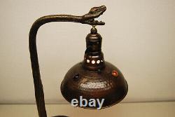 Antique Austrian French Bronze Art Nouveau Deco Secession Old Snake Dragon Lamp