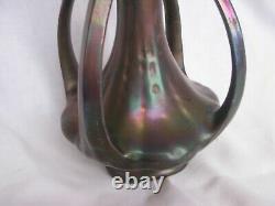 Antique Austrian Iridescent Ceramic Vase, Heliosin, Art Nouveau