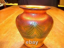 Antique Austrian Loetz Type Art Glass Vase Signed JL dated'00